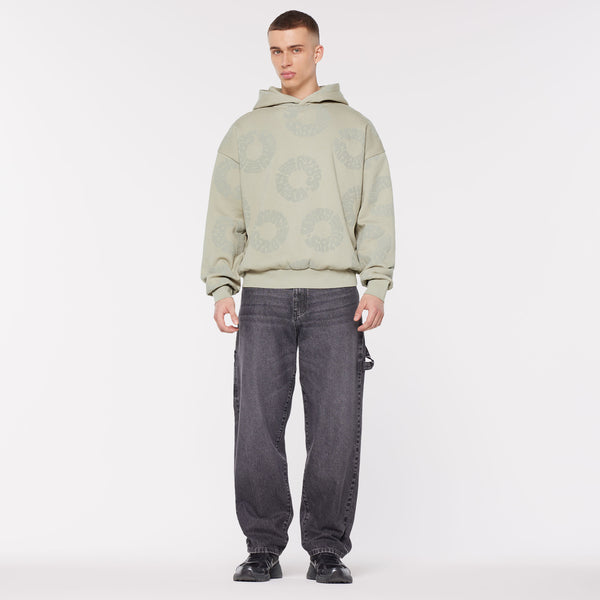 ELY-AS Hoodie Unisex mit All Over Print silver green