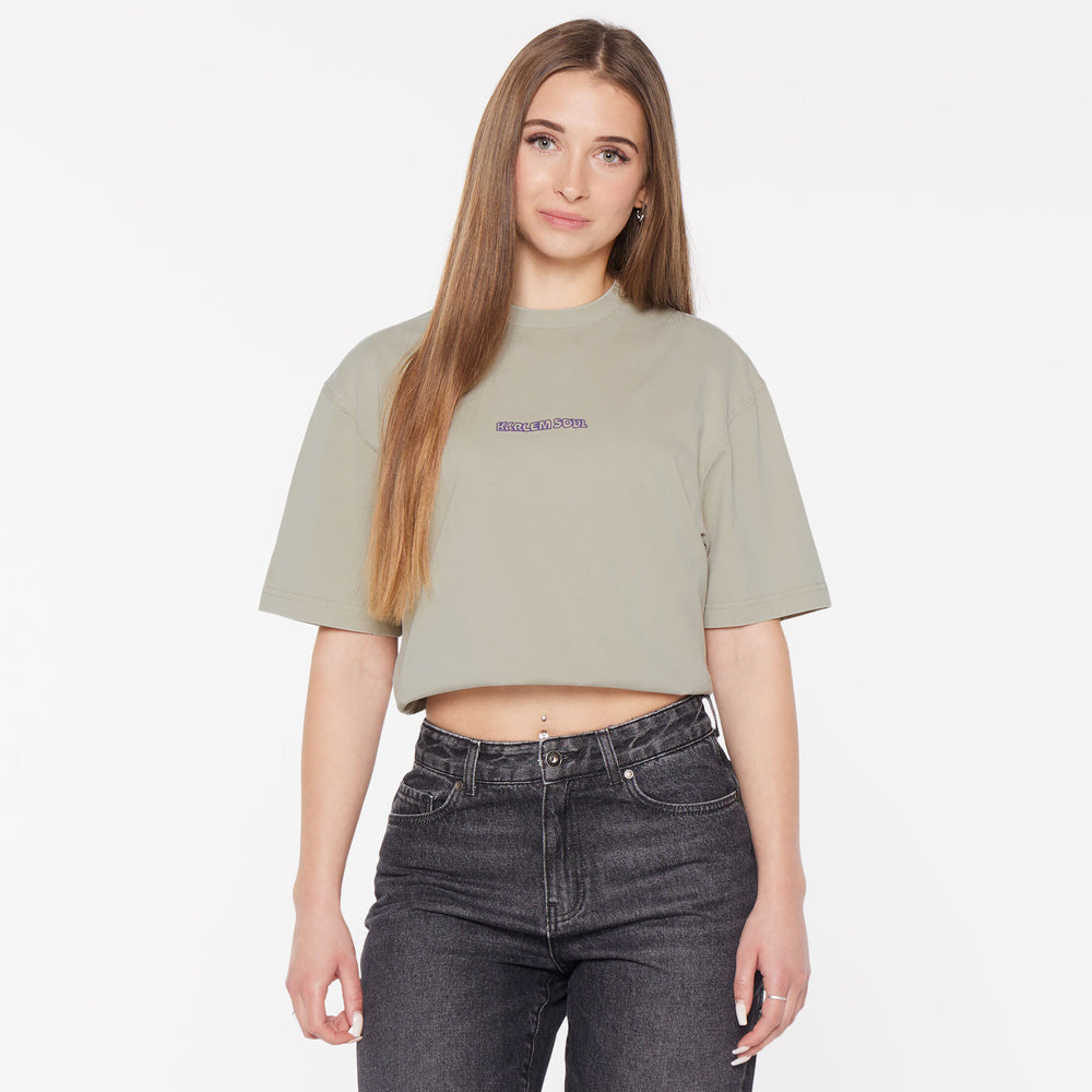 GI-LLY T-Shirt mit Backprint silver green