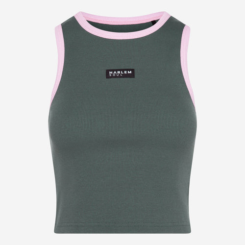 LI-SA Cropped Rib Top dark green