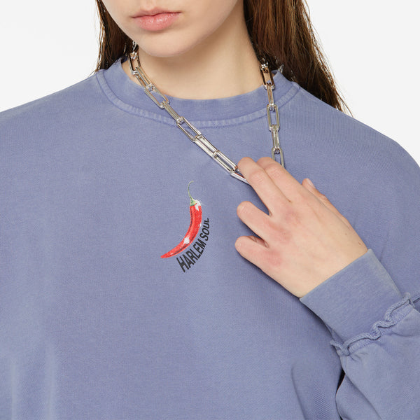 LO-LA Cropped Sweatshirt printed violet