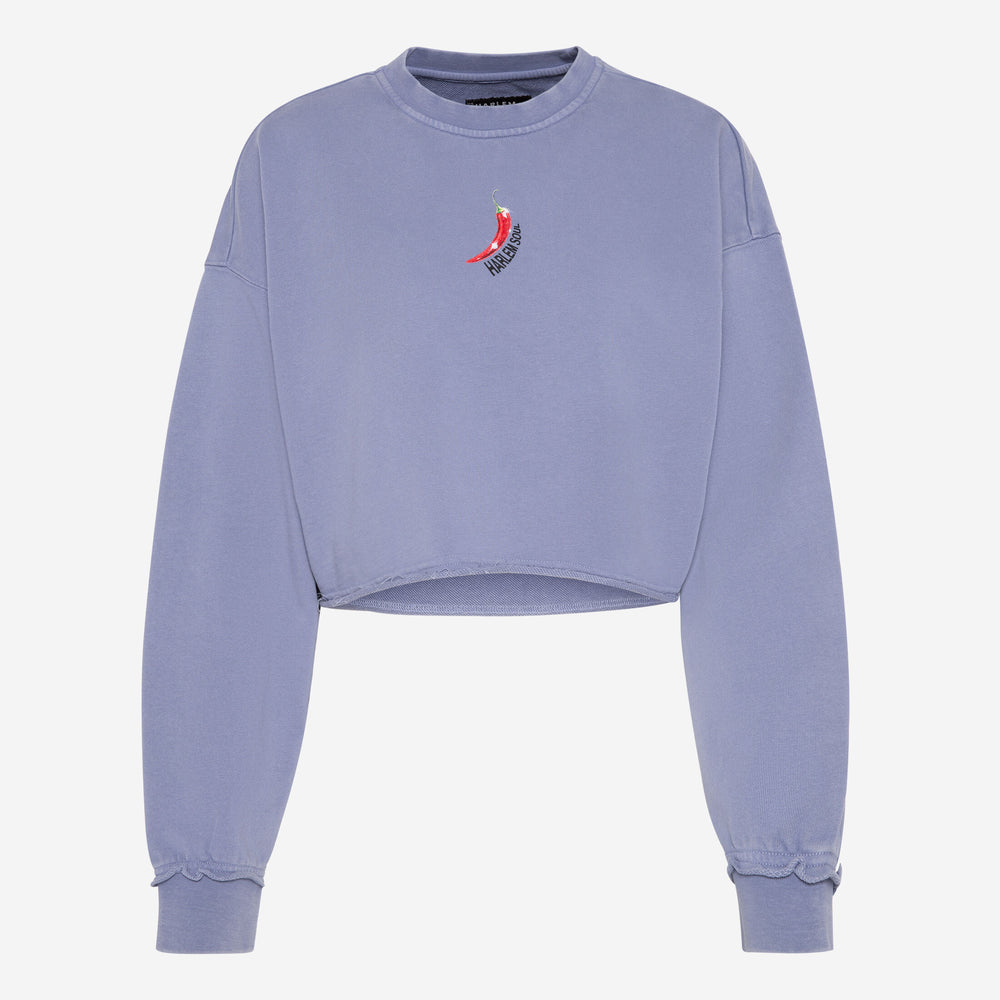 LO-LA Cropped Sweatshirt printed violet