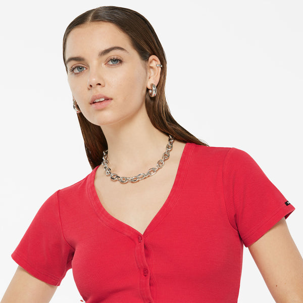 CLE-O Cropped Rib Cardigan glory