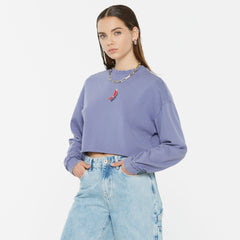 LO-LA Cropped Sweatshirt printed violet