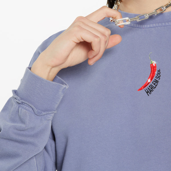LO-LA Cropped Sweatshirt printed violet