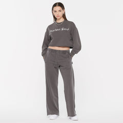 LO-LA Cropped Sweatshirt printed asphalt