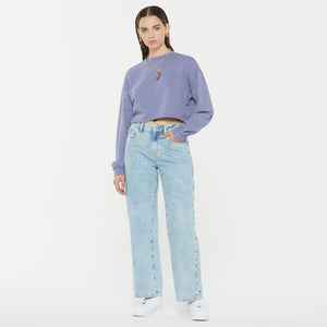 LO-LA Cropped Sweatshirt printed violet