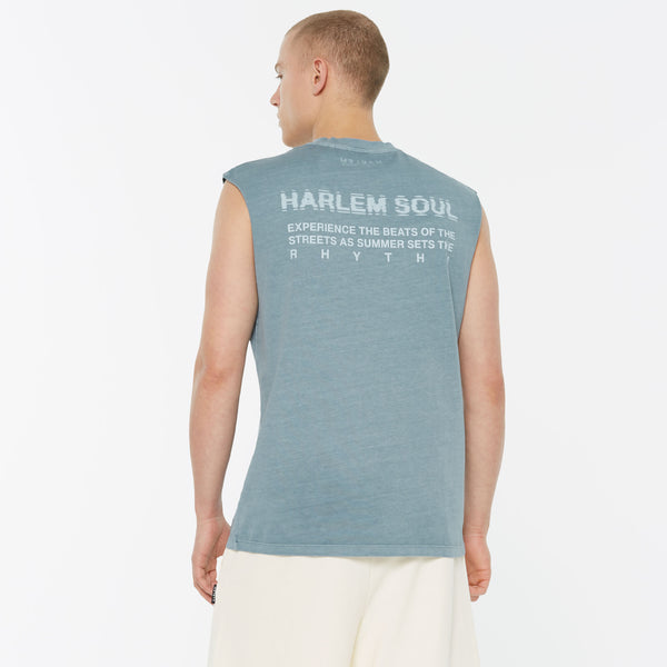 THE-O Muskelshirt printed fog blue