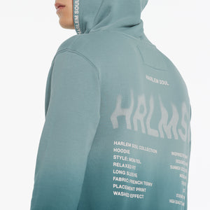 MON-TEL Hoodie Dip Dyed printed fog blue