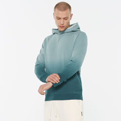 MON-TEL Hoodie Dip Dyed printed fog blue