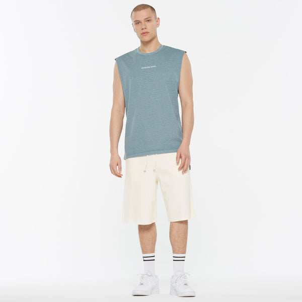 THE-O Muskelshirt printed fog blue