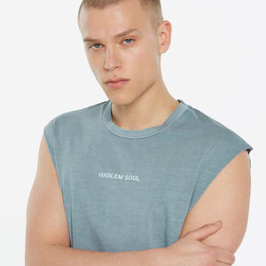 THE-O Muskelshirt printed fog blue