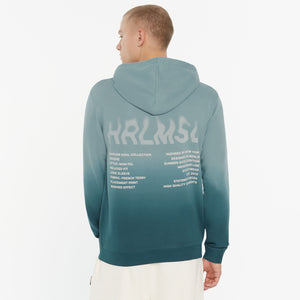 MON-TEL Hoodie Dip Dyed printed fog blue