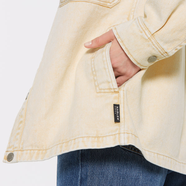 BRAD-LEY Unisex Overshirt Acid Washed sand