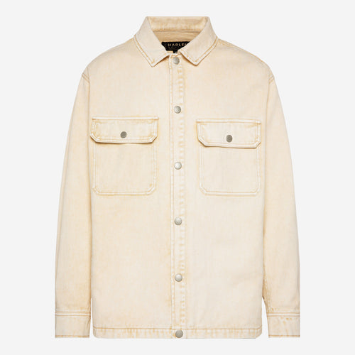 BRAD-LEY Unisex Overshirt Acid Washed sand
