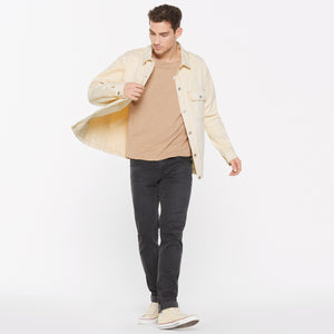 BRAD-LEY Unisex Overshirt Acid Washed sand