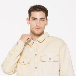 BRAD-LEY Unisex Overshirt Acid Washed sand